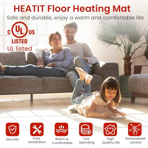 80 sqft HEATIT Warmmat Electric Radiant Self-Adhesive Floor Heat Heating System & ET-7A Thermostat & Alarm Monitor by HEATIT - Image 6