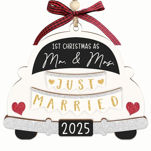 36AQUA First Christmas Married Ornament 2025 - Mr and Mrs Gifts - Wedding Gifts for...