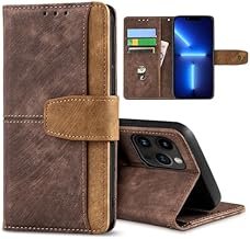 GANGANPRO Leather Business Mobile Phone Holster for Vivo X200 Pro 5G, Non-Slip and Scratch-Resistant with Card Holder, Stand Function Wallet Case 6.78 Inches, Brown