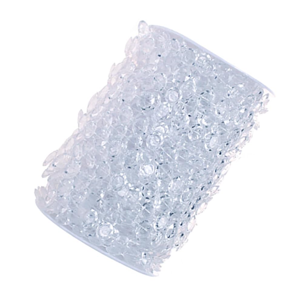 Hanobo 99 Ft DIY Crystal Beads Garland Strand Acrylic Diamond Beads String Roll for Crafts Wedding Beaded Curtains Christmas Decorations (Clear)