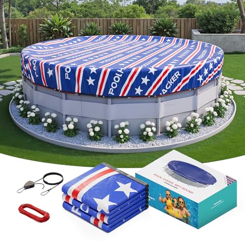 POOLHACKER【2025 Upgrade】 21 ft Winter Pool Cover - 21ft Round Above Ground, 4 Foot Overlap Extra...
