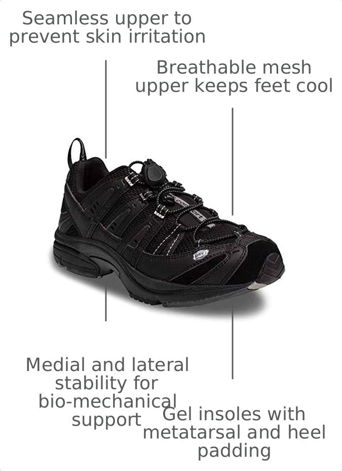 Image of Dr. Comfort Performance Men's No-Tie Orthopedic Walking Shoes, Breathable Diabetic Sneakers with Removable Insoles