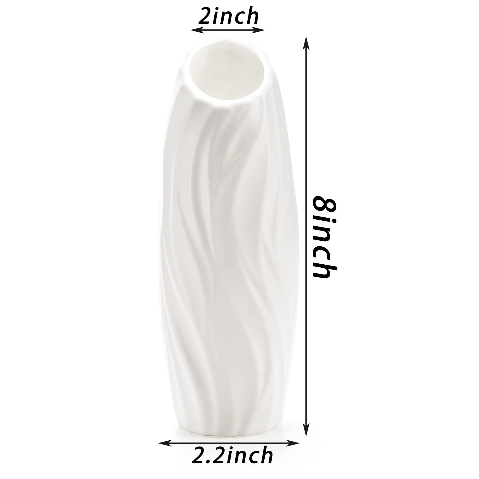 SOUJOY 10 Pack Plastic Composite Flower Vase, Unbreakable Floral Vase Home Decor Centerpieces, White Tall Conic Bud Vase for Wedding Decor, Living Room, Arranging Bouquets