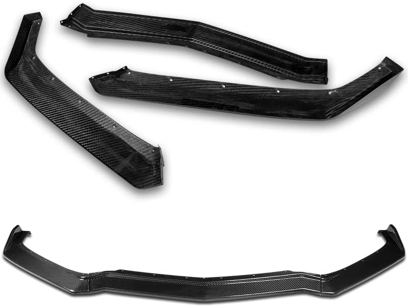 Miniatura 4 de EPARTS - Juego de 3 piezas de fibra de carbono estilo 5VM para parachoques delantero, divisor de labios, protección compatible con Chevrolet