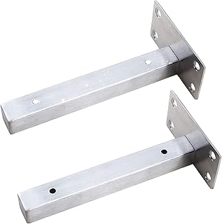 Lot De 2 Supports D'Étagère Flottante Industriels Robustes En Acier Inoxydable, Matériel De Supports De Rayonnage Cachés Fixés Au Mur Pour La Cuisine De La Salle De Bain, Étagères Murales Bricolage
