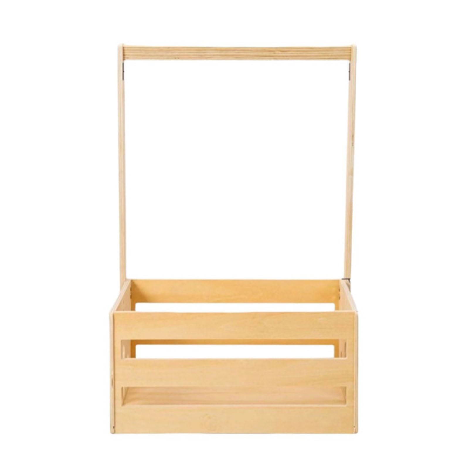 Mekalero Closet Storage Crate with Long Handle Wooden Nursery Organiser Clothes Hanging Basket Party Decoration Baby Storage Box with Handle
