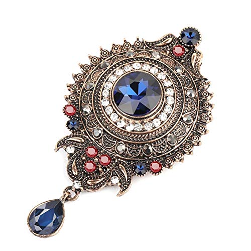 Broche fleur vintage or antique et cristaux pour une allure haute couture