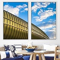 2 Piece Framed Canvas Wall Art Solid Structures Canvas Prints Home Artwork Decoration for Living Room,Bedroom - 16