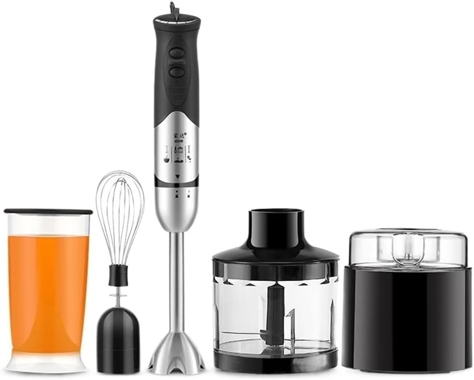 TOEWOE 5-in-1 Immersion Hand Blender, Handheld Stick Blender with 304 Stainless Steel Blades, Chopper, Beaker, Grinding Machine, Perfect for Smoothie, Baby Food, Sauces, Puree, Soup