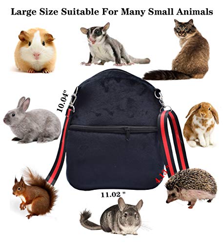 Small Animals Hamster Carrier Bag,Super Soft Coral Fleece Bonding Pouch with Adjustable Strap for Squirrel, Mice, Rats… - Image 7