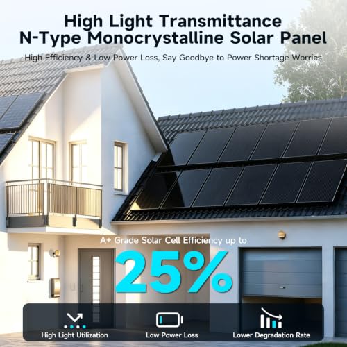 400W 4Pack 100W Solar Panels 25% High Efficiency N‑Type 18BB Off‑Grid Black - Image 2