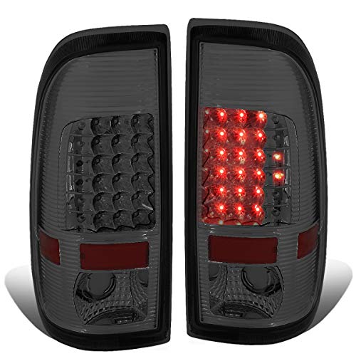 Image of Auto Dynasty Tail Light Compatible with 2008-2016 Ford F250 F350 F450 F550 Super Duty, Driver and passenger side LED Brake Lamps, Chrome Housing Smoked Lens
