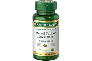 Nature's Bounty Mental Fatigue and Stress Relief Rhodiola Supplement: Combat Anxiety and Stress