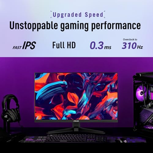 Image of ASUS TUF S5 24.5 inchGaming Monitor - 310Hz, Fast IPS, 0.3ms, G-SYNC Compatible, FreeSync Premium, Extreme Low Motion Blur Sync, 99% sRGB, Gaming AI Technology, 1 X DisplayPort 1.4, 2X HDMI 2.0, Black
