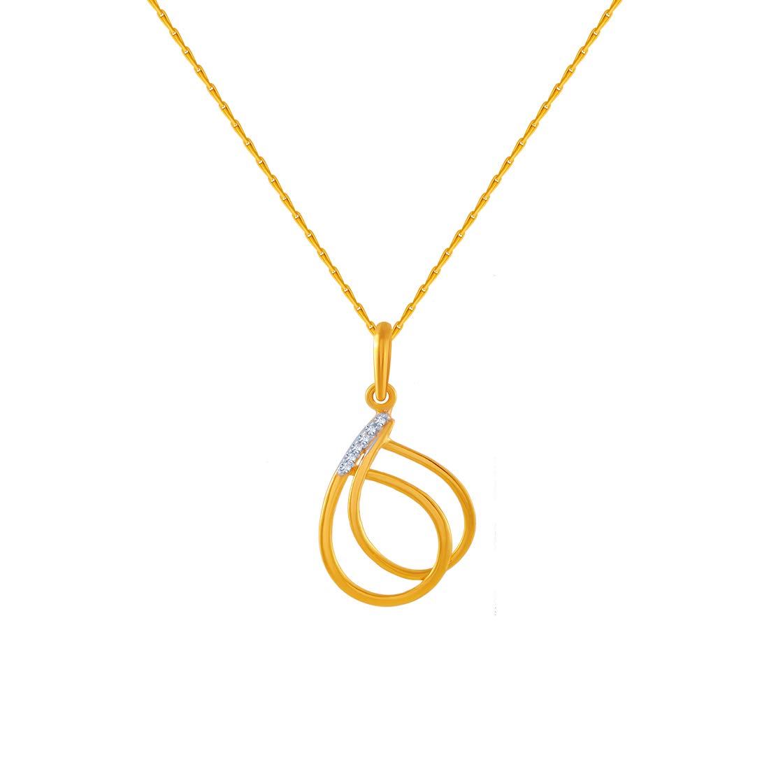 p.c. chandra jewellers 14k (585) Yellow Gold and American Diamond Pendant for Women-picture-34