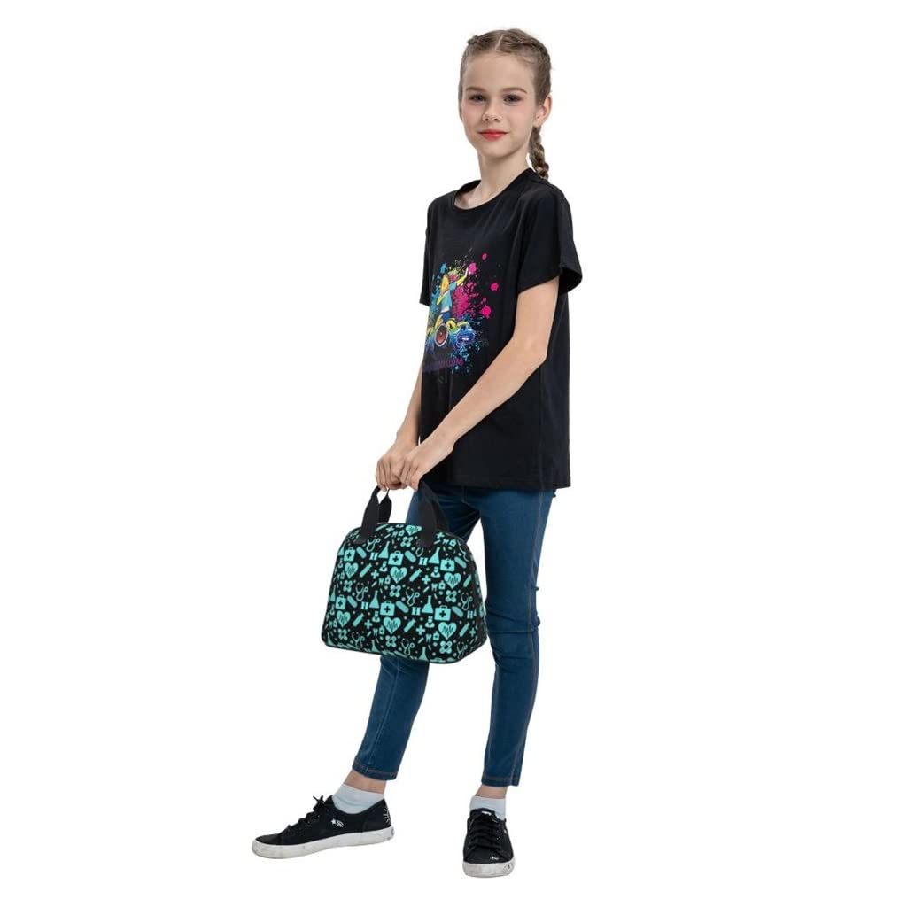 Bento Lunch Box Bag, Scatole for la conservazione degli alimenti, Borsa da viaggio Borse for il pranzo isolate Custodia for alimenti for cartoni animati da donna Forma a conchiglia Cooler Warm Bento B