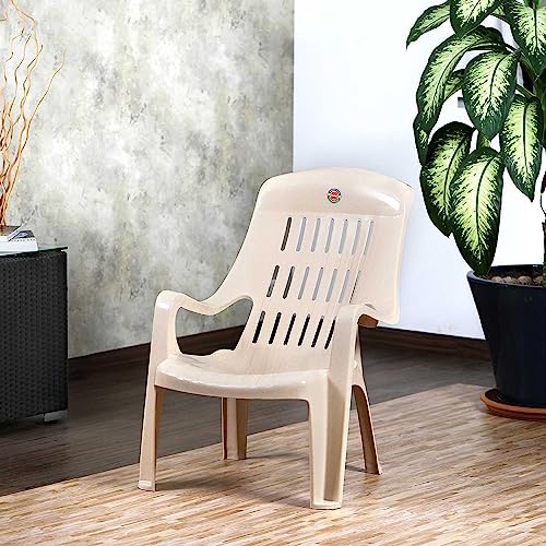 Cello Comfort Sit Chair (Beige) Plastic | Strong and Durable | Ea...