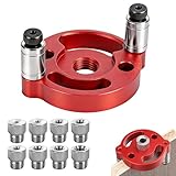 Bohrschablone, Bohrhilfe Senkrecht Bohren mit 3/4/5/6/7/8/9/10 mm, Bohrlehre Holzbearbeitungs Bohrführung Bohrlocher Locator Vertikale Bohrwerkzeuge, Bohrbuchsen Schnelle und Präzise (Rot)