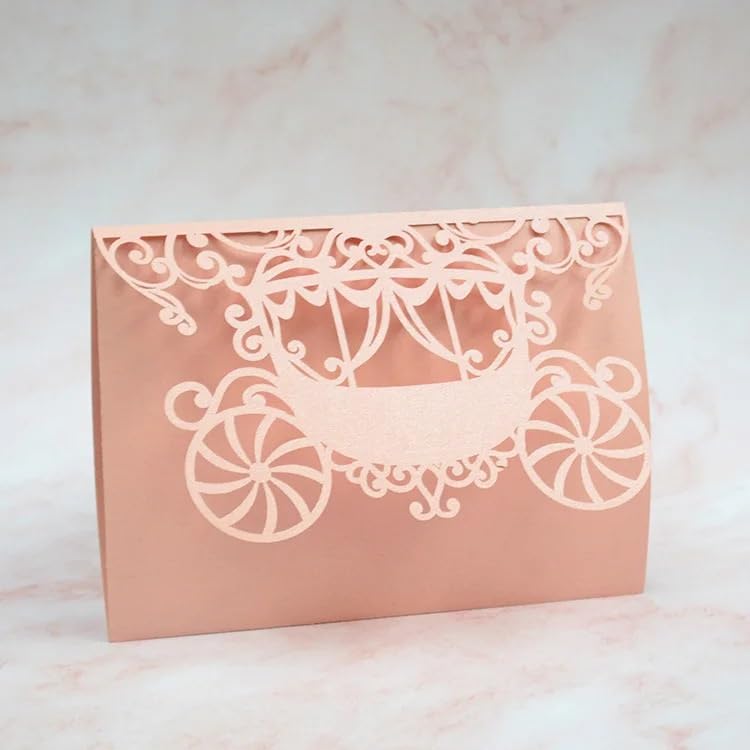 Hochzeitskarte Rosa Umschlag falten(Light blue)