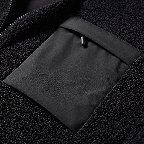 Mens Jacket Fall Winter Plus Size Fleece Stand Collar Cardigan Jacket Coat - image 7
