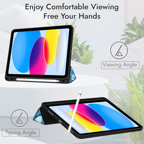 Image of Robustrion Case for iPad 11th Gen (A16) / 10th Generation Cover Case (2025 /2022), Smart Flexible Trifold Flip Stand Cover [Pencil Holder] for iPad 10th Gen / 11th Generation [Auto Sleep Wake] - Night