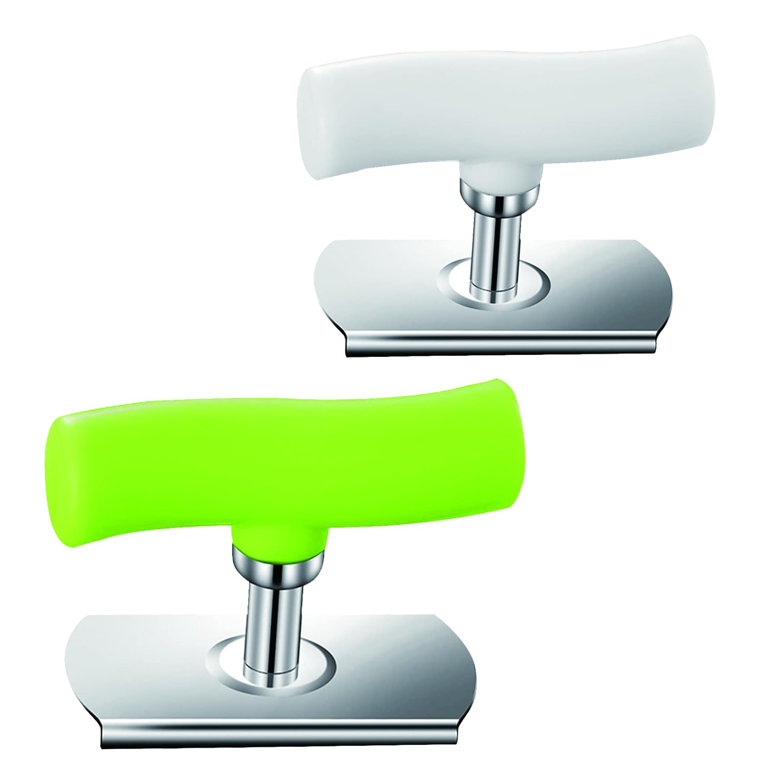 BOHK 2 Pack Alloy Bottle Opener Can Opener Jar Openers Beer Opener With White And Green ABS Handle (White and Green)
