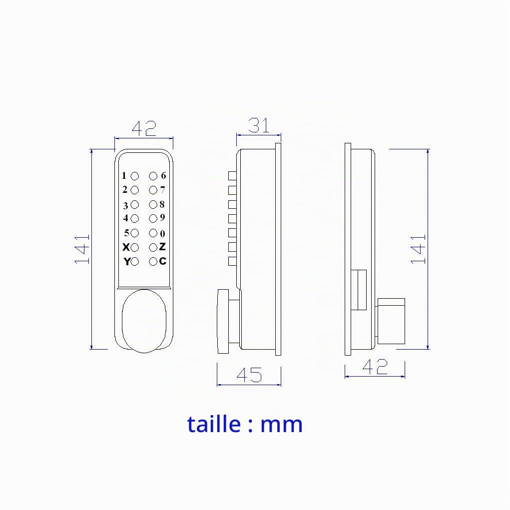 serrure de porte coulissante numérique à code facile,Sans clé (Noir)