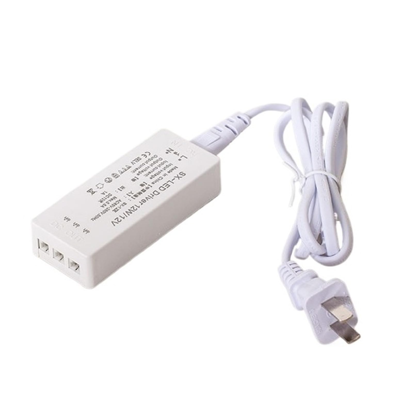 PWANUIGTE LED Cabinet Light Power Supply 12V 12W 15W 18W 24W 36W 72W 100W Strip Transformer Constant Voltage(12W-3 output ports)