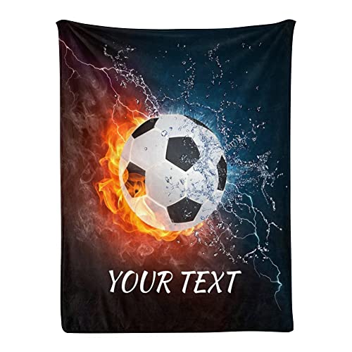 Soccer Throw Blankets, Custom Blanket with Text 30