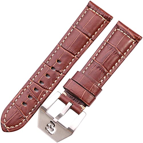 Bracelet de montre en cuir de vachette 22mm 24mm véritable avec boucle creuse chic