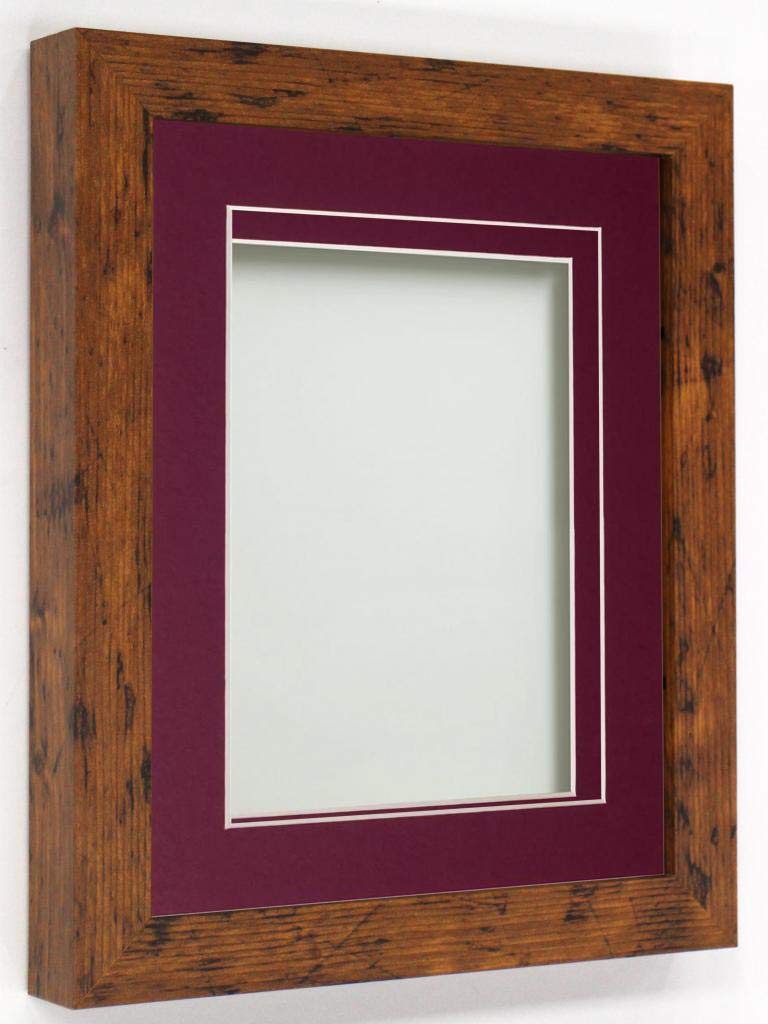 Rickman Box Frame Rustic with Plum Mount, 10x8 for 8x6 inch
