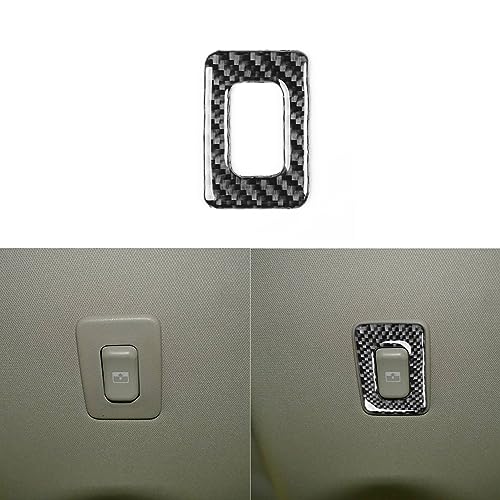 PJFUS Car Roof Sunroof Sunshade Control Button Switch Frame Carbon Fiber Sticker Compatible with Hummer H3 2006 2007 2008 2009 2010 Real Carbon Fiber Interior Accessories Black 1pc