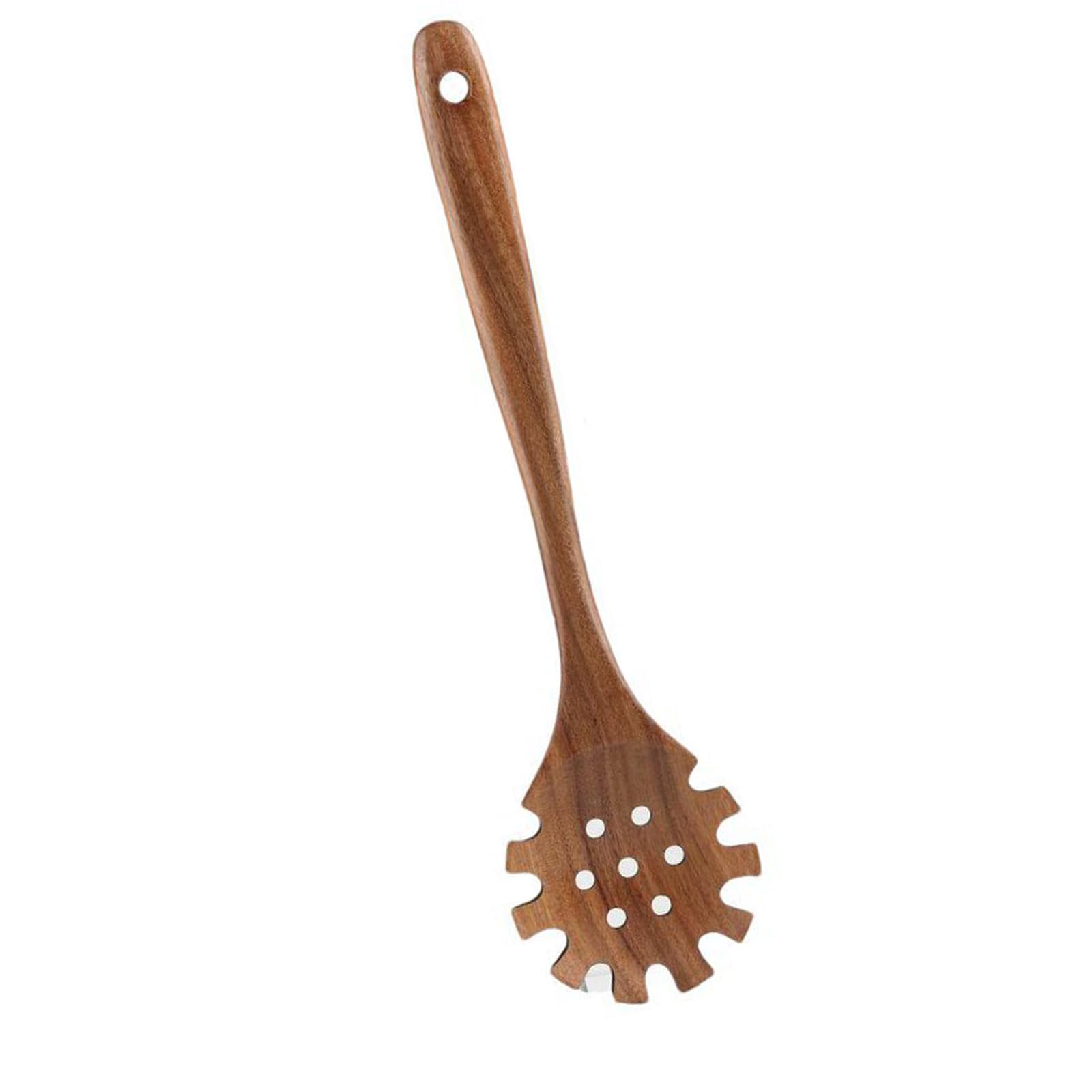 LUCKGONI Wooden Noodles Spoon Natural Materials Nonstick Coating Ergonomic Handle 30cm Spaghetti Fork Tongs