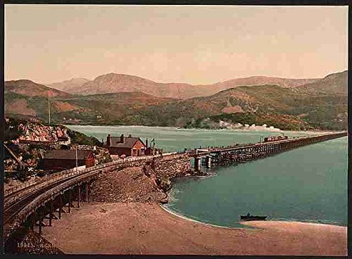 Metal Sign Bridge and Cader Idris Barmouth A4 12X8 Aluminium Print