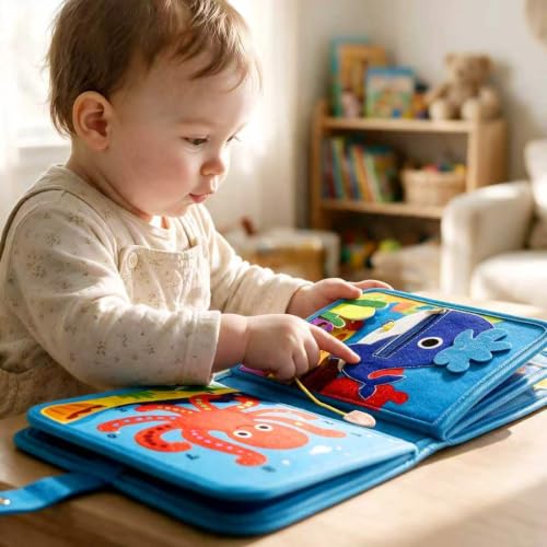 Image of Ocean Busy Book, Quiet Travel Toy for Airplane, Felt Board for Toddler