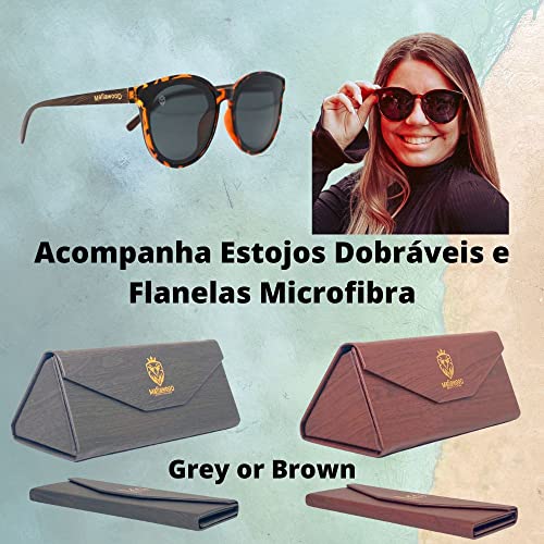 Large Turtle Acetate Sunglasses with Dark Brown Bamboo Arms, with polarized lenses, Margot Turtle MafiawooD4