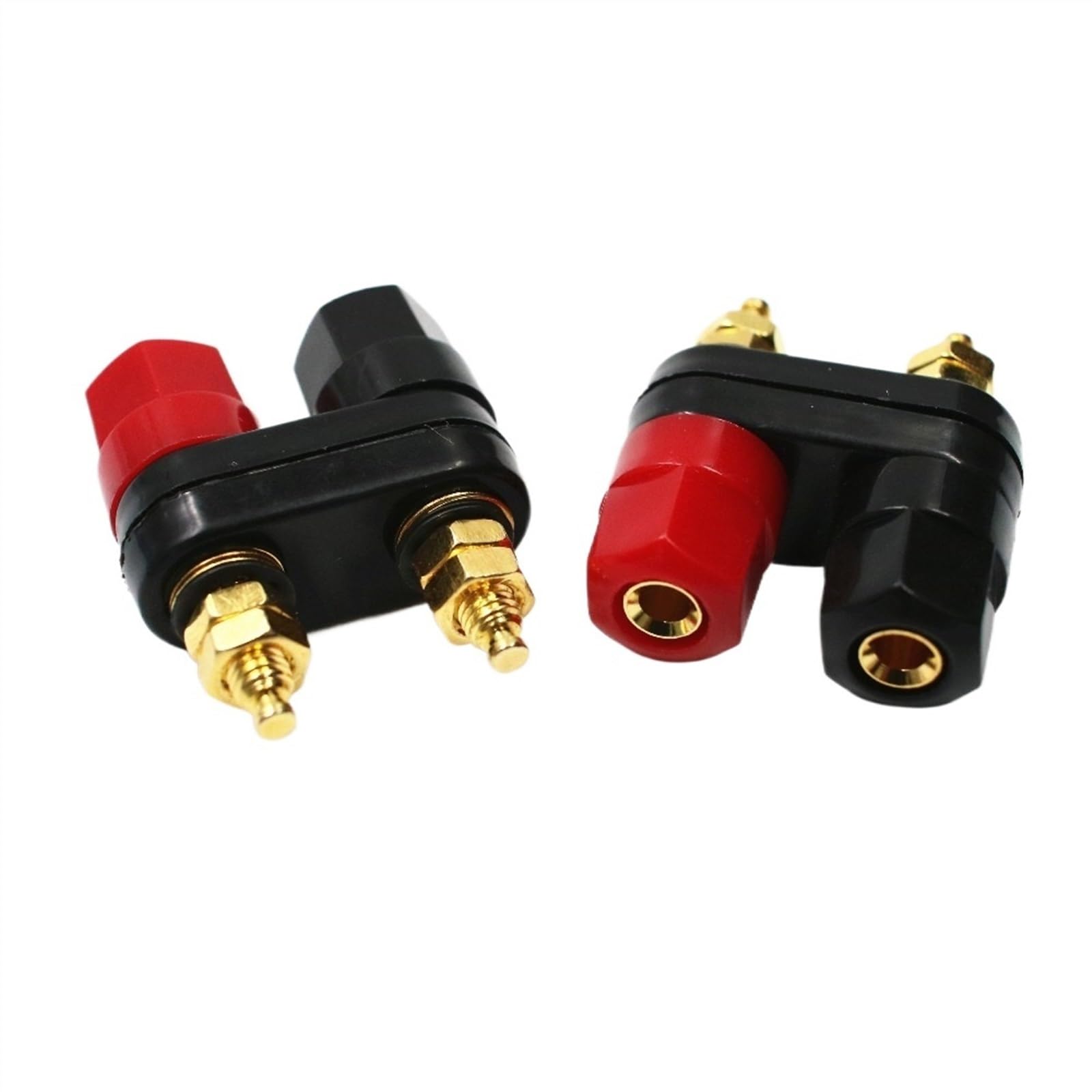 1 unità di connettori a banana, coppia di terminali, amplificatore di connettore rosso e nero, terminale di collegamento, connettore tipo banana per altoparlante jack (2 pezzi)