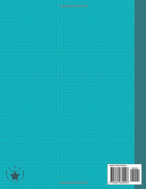 Quad Ruled Notebook, Graph Paper Composition / 100 pages: Light blue, 5 squares per inch, for Math, Engineering and Science, 8,5 x 11 inches / 21,59 x 27,94 cm image 3