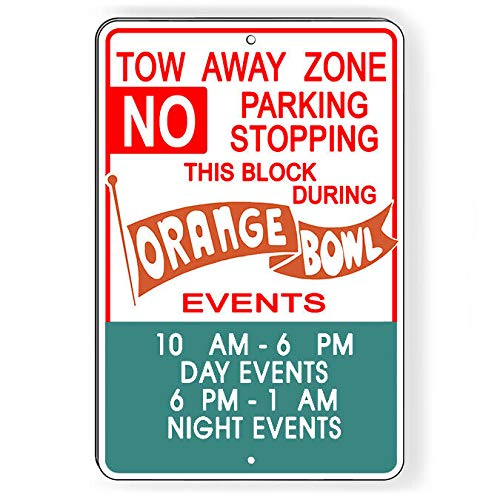Plaque en métal Orange Bowl déco vintage idéale pour personnaliser votre garage ou man cave