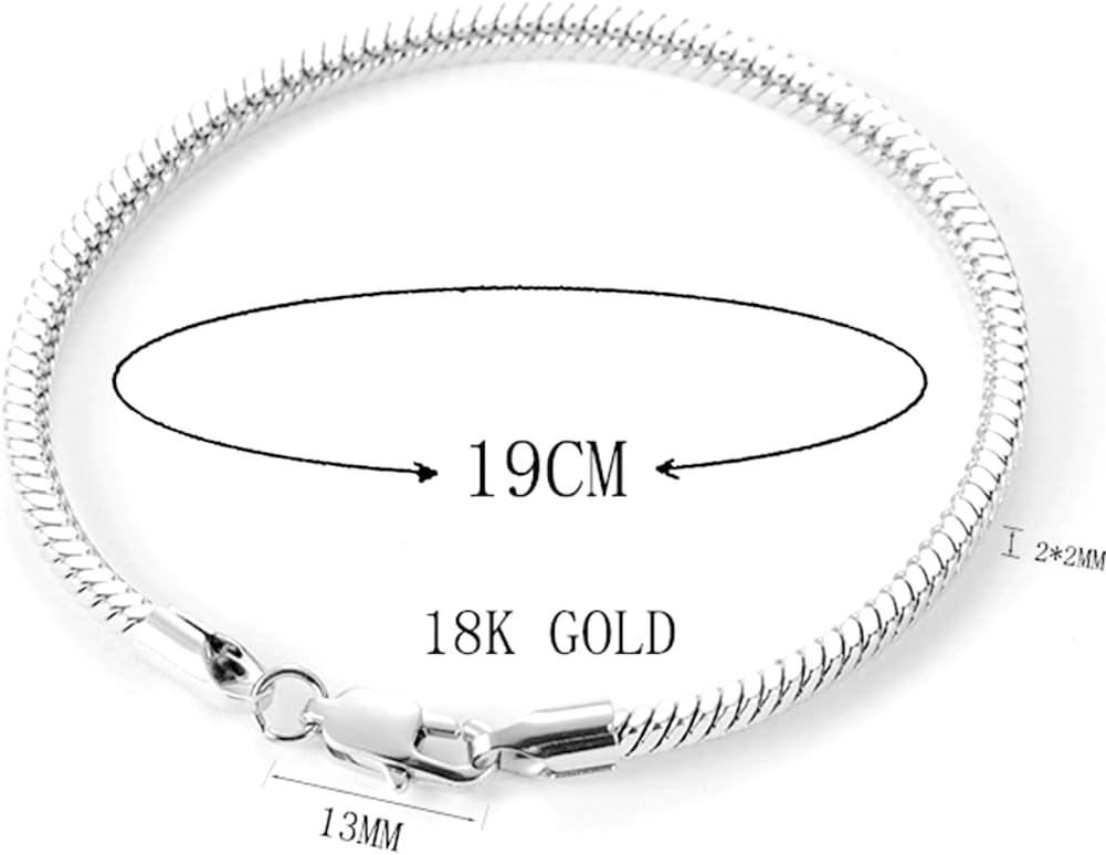 Jude Jewelers Stainless Steel Snake Chain Style Bangle Bracelet - Image 2