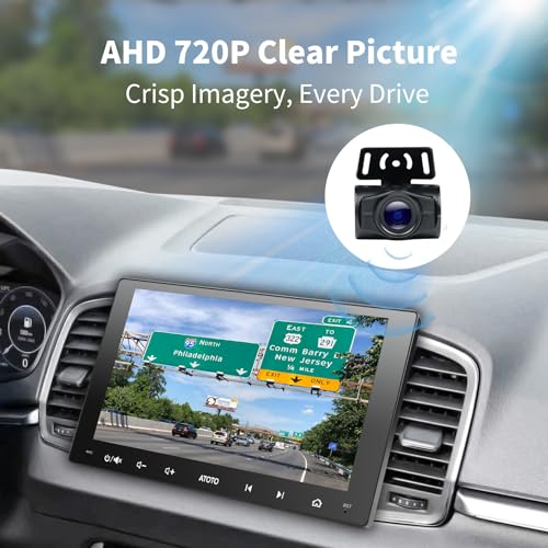 Image of ATOTO Wireless Backup Camera, 140 Wide Viewing Angle, AHD 720P with Night Vision, Stable Signal Transmission Rear View Camera for Cars /SUVs /Trucks, WRC-HD10LR