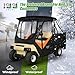 10L0L Golf Cart 4 Passenger Driving Enclosure for Club Car DS, 4-Sided Clear Window Rain Cover All Weather Waterproof Windproof Snowproof(Black&Orange)