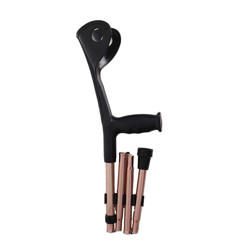 Beewanta Crutch Folding Elbow With Comfy Handle Aluminum Alloy Four Folds Elbow Forearm Crutch Elbow Crutches Foldable Ultralight Aluminum Assistance Hight Adjustable (Size : 1 Pcs)