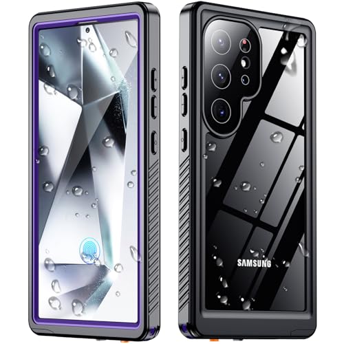 Image of SPIDERCASE Designed for Samsung Galaxy S24 Ultra Case, Waterproof Built-in Screen Protector [12FT Military Shockproof] IP68 Waterproof Full-Body Heavy Duty Anti-Scratched Rugged Case-Purple