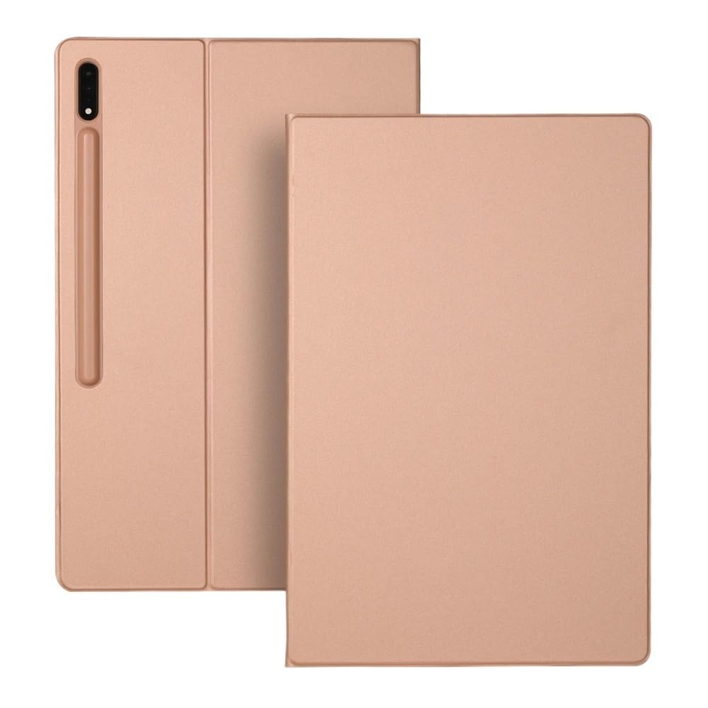 Magnetic Folio Stand Tablet Case Suitable For Samsung Galaxy Tab S7 FE S9 FE Plus 12.4inch Auto Sleep Wake With S Pen Holder(Gold,S9 FE Plus 12.4)