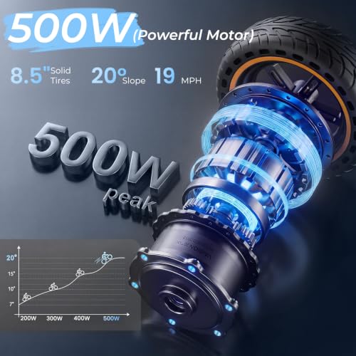 Image of Electric Scooter - Electric Scooter Adults, 1000W /500W Motor, 25 /21 /18 MPH, 10'' /8.5'' Tires, 28 /23 /21 Miles, APP Control, Dual Brake, Long Range Electric Scooter for Gift