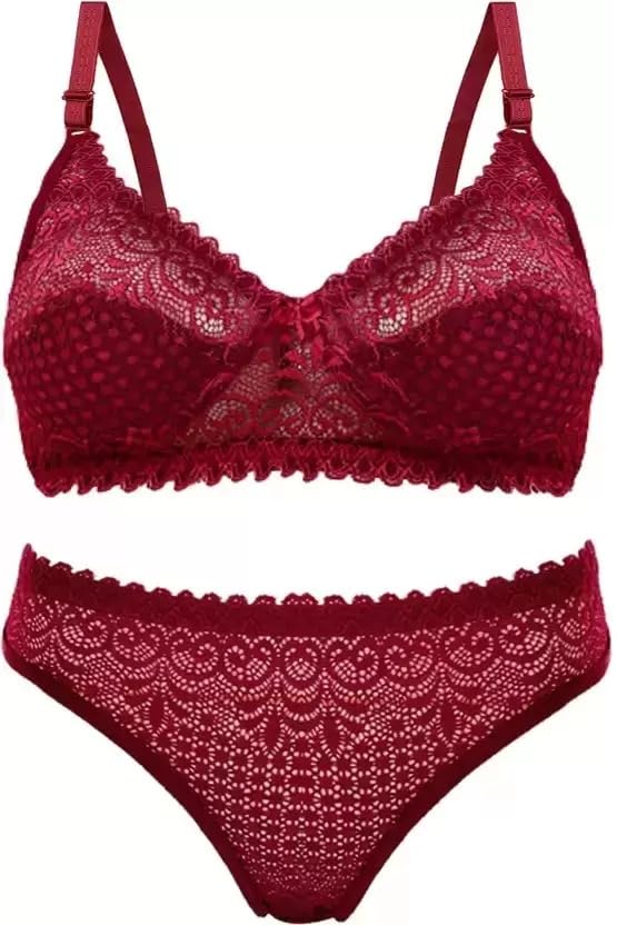fashionez Women’s Lace Bra and Panty Set | Stylish Lingerie Set for Women | Sexy Padded Non-Wired Bra with Matching Lace Panty | Comfortable Underwear Set-picture-38