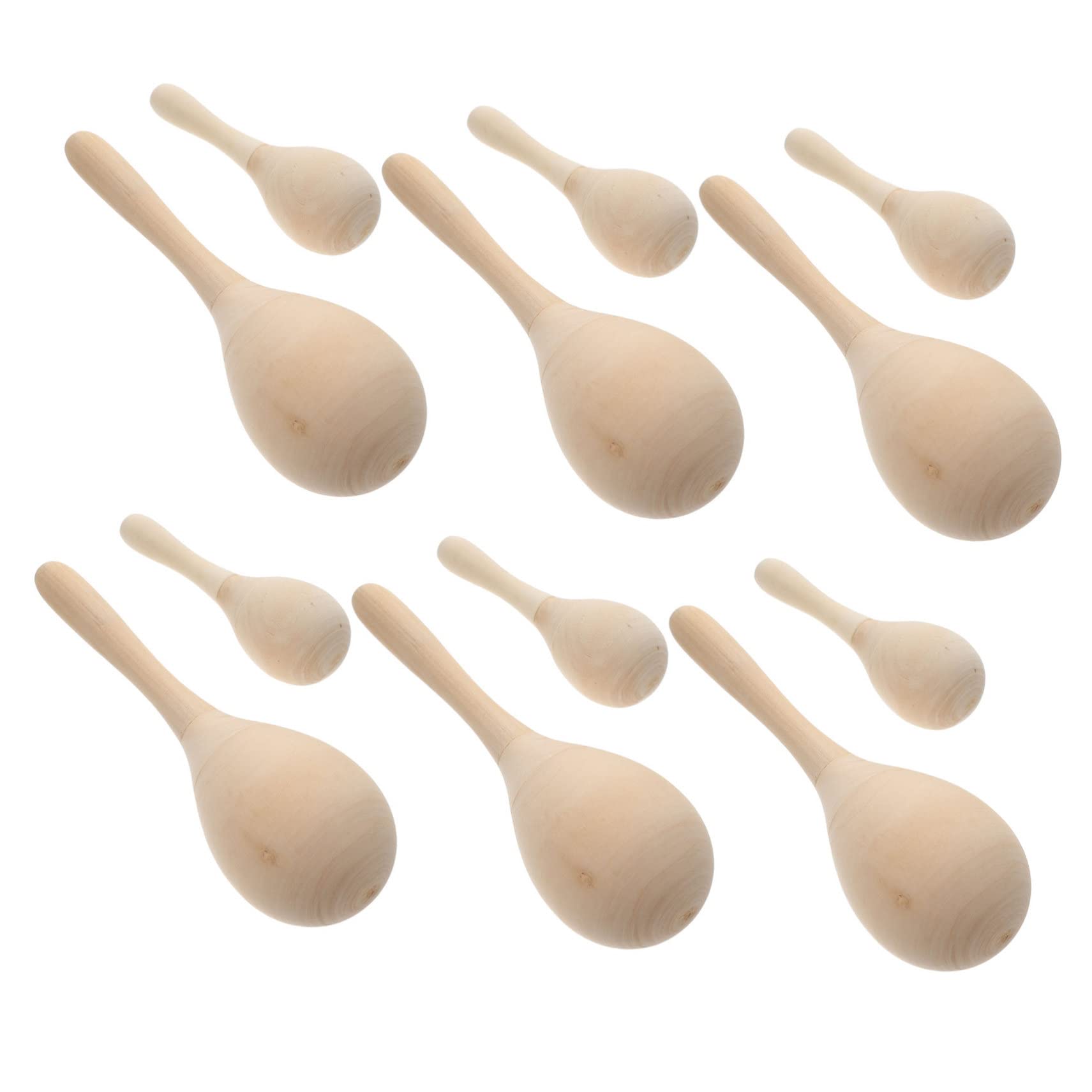 Maracas in Legno 12 Pezzi per Ragazzo Ragazza, Strumenti DIY | Colorazione Artigianale, Tonalità Khaki, per Casa e Aula, Formato Compatto per Attività Manuali