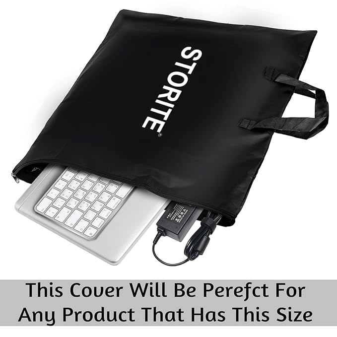 Image of Storite PU Coating Waterproof Rain Cover for Laptop Messenger Bag Upto 15 Inch, Office Bag Cover (Black)
