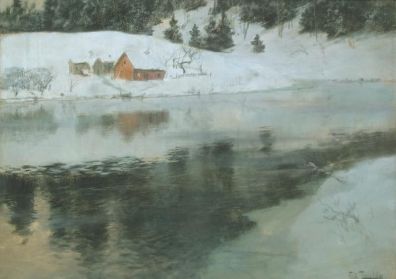 Peinture murale paysage d'hiver Frits Thaulow pour sublimer un grand mur